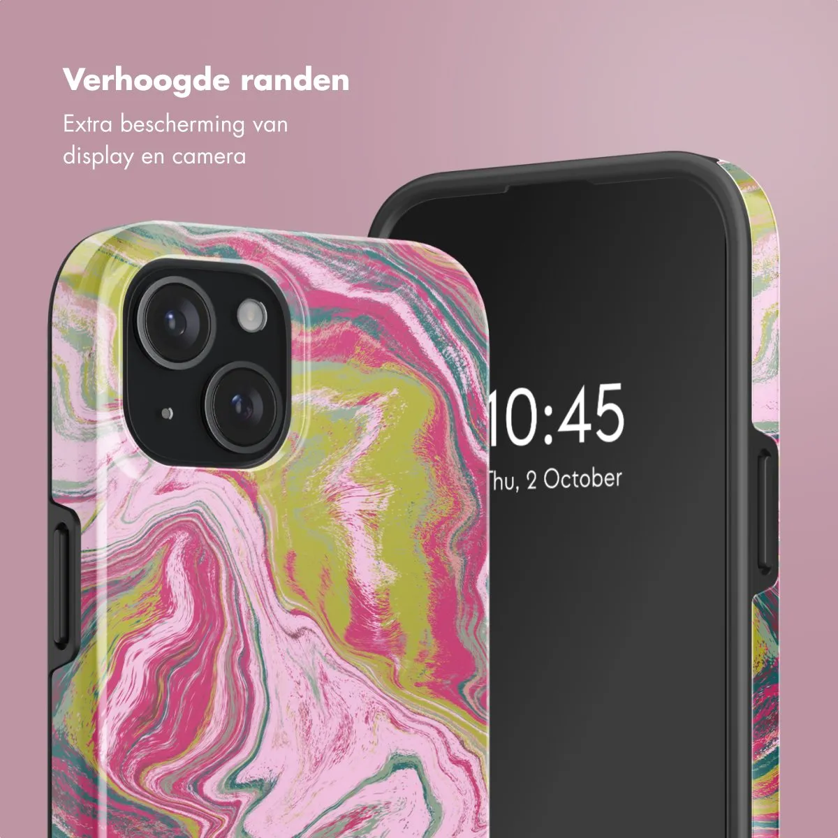 Selencia Hoesje iPhone 15 - Marble Pink - MagSafe