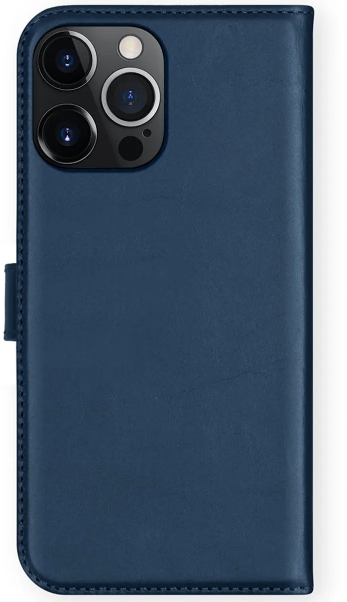 Selencia Hoesje iPhone 13 Pro - Echt Lederen Bookcase - Blauw