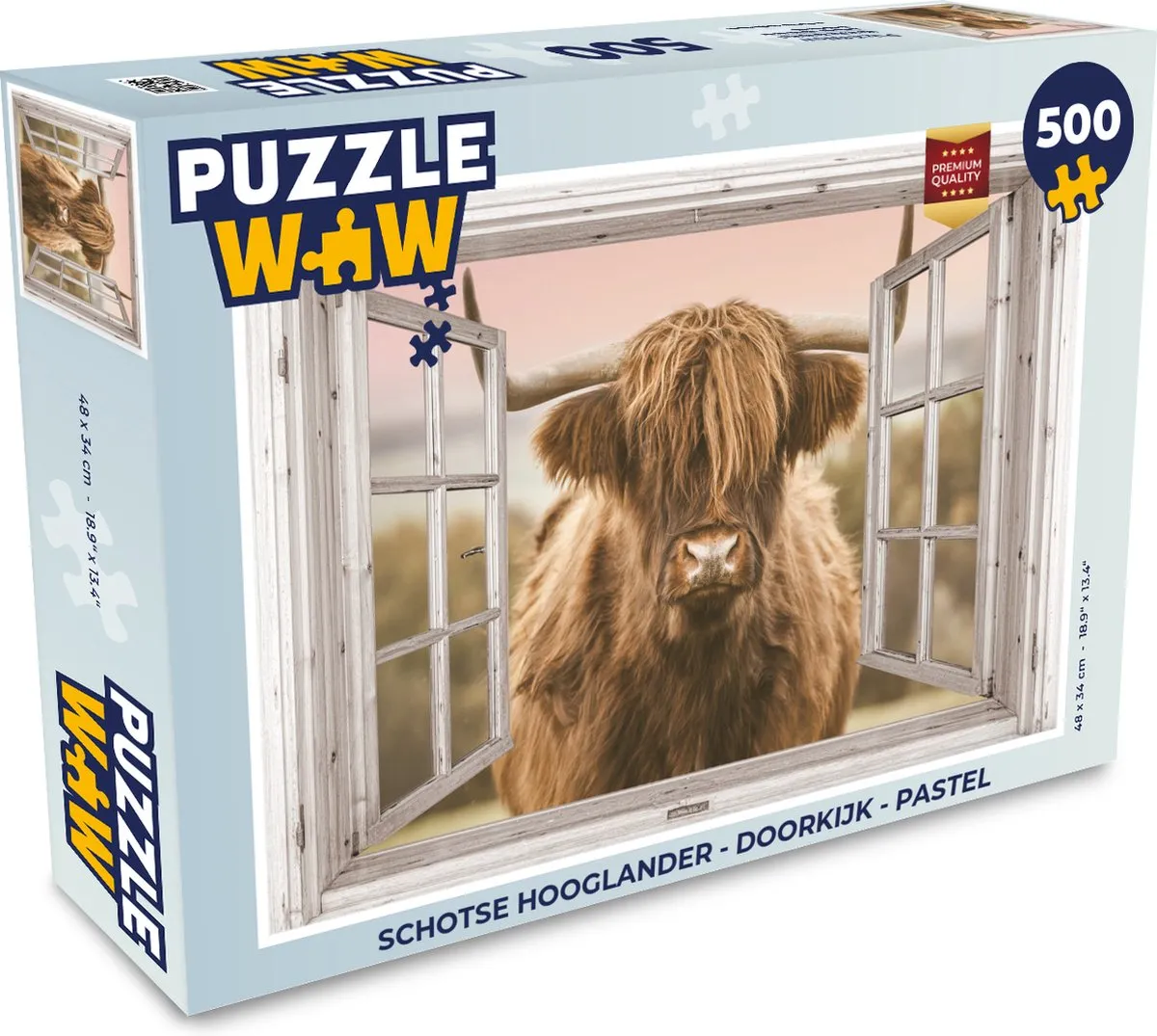 PuzzleWow Schotse Hooglander Legpuzzel 500 Stuks