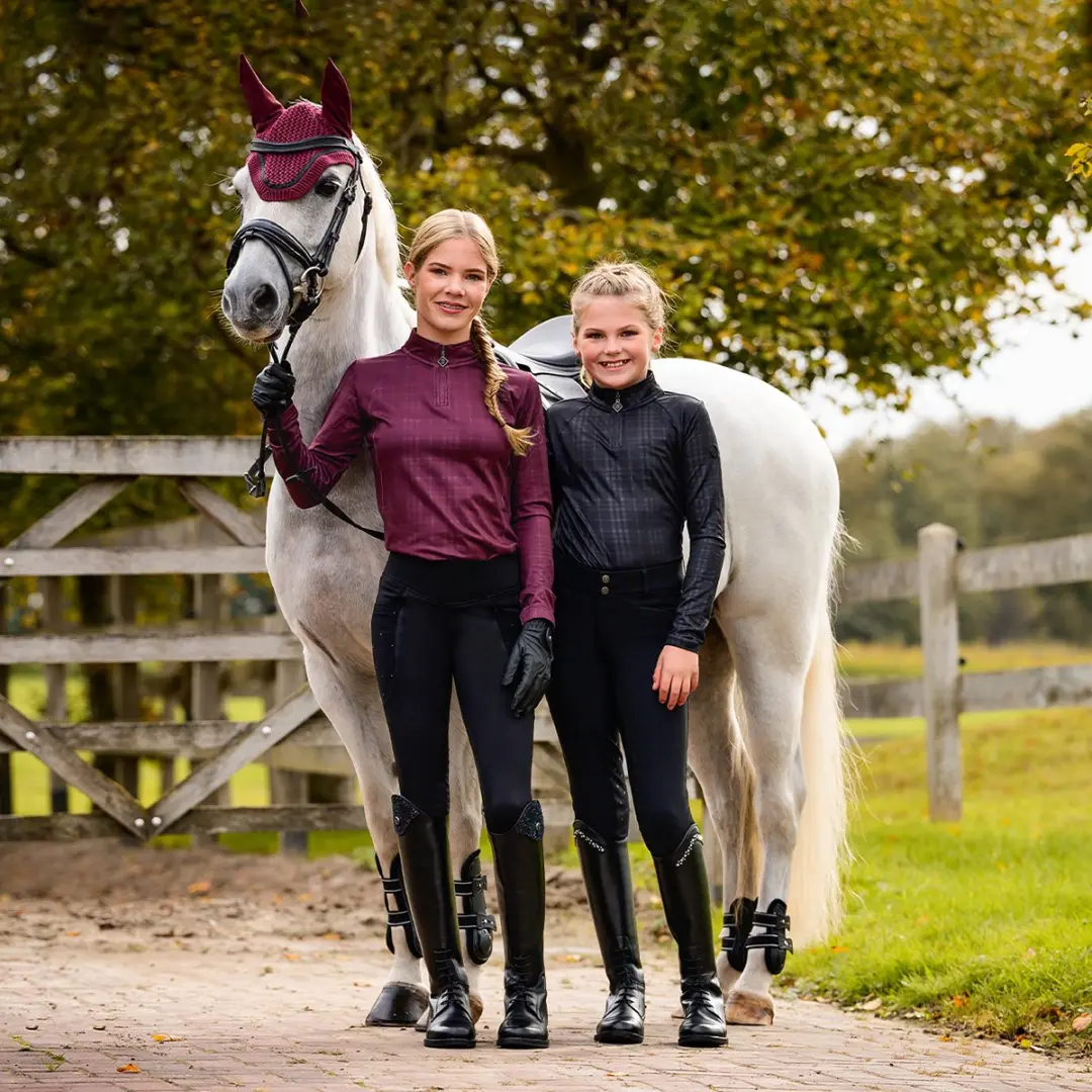 QHP Zahra Knie Grip Paardrijlegging 164 - Zwart - afbeelding 2 van 6