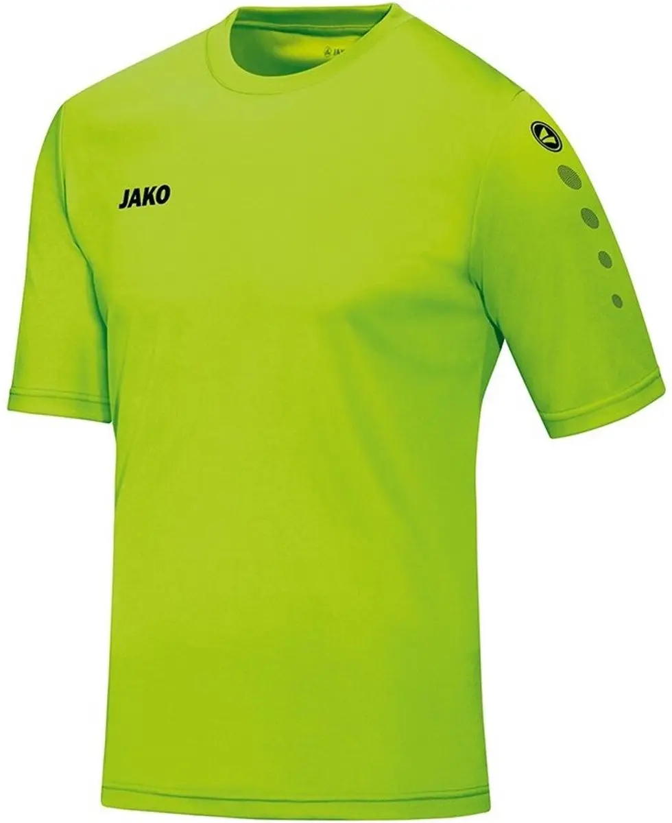 JAKO Team Shirt Korte Mouw Heren - Fluogroen - 3XL