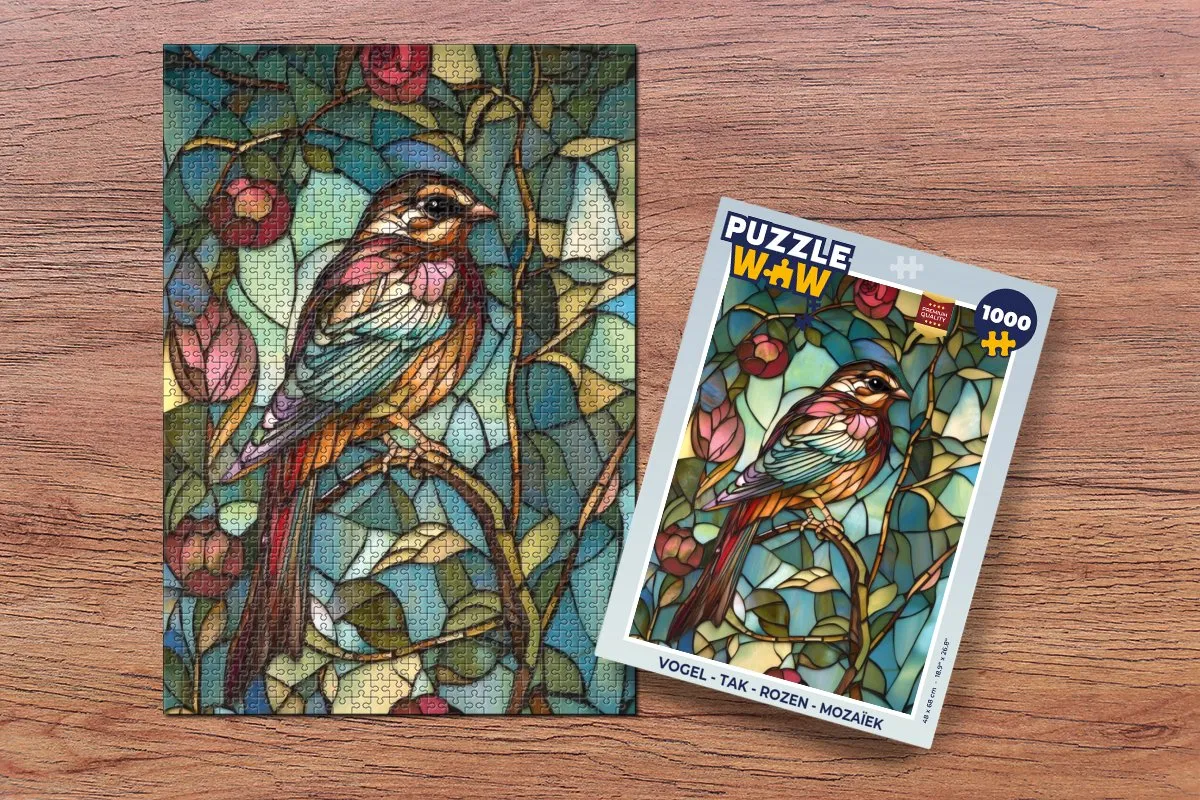 PuzzleWow Vogel - Tak - Mozaïek Legpuzzel 1000 Stukjes