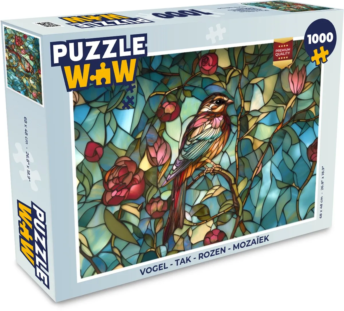 PuzzleWow Vogel - Tak - Mozaïek Legpuzzel 1000 Stukjes