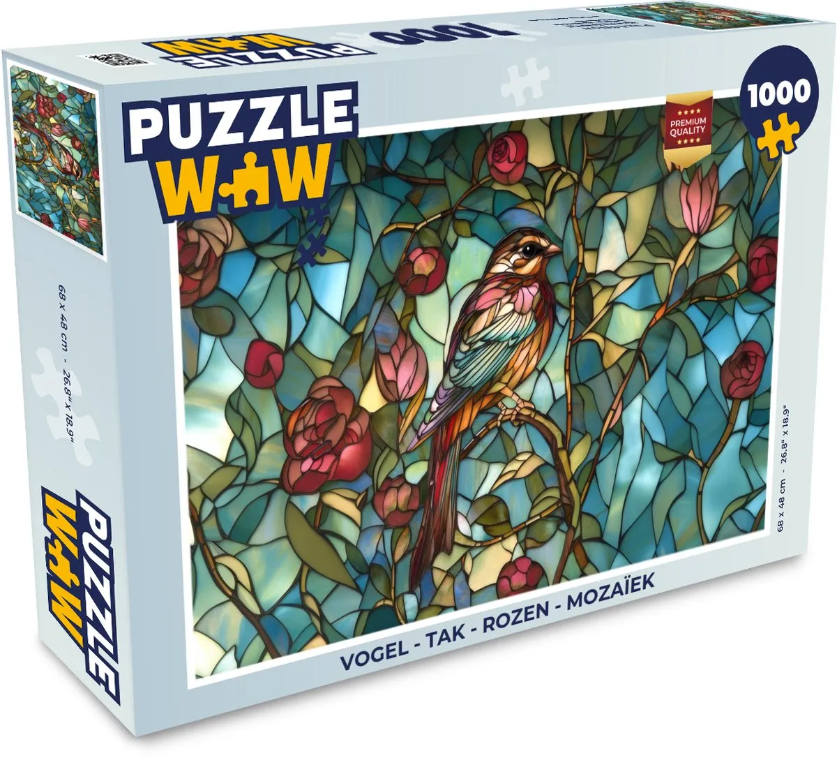 PuzzleWow Vogel - Tak - Mozaïek Legpuzzel 1000 Stukjes