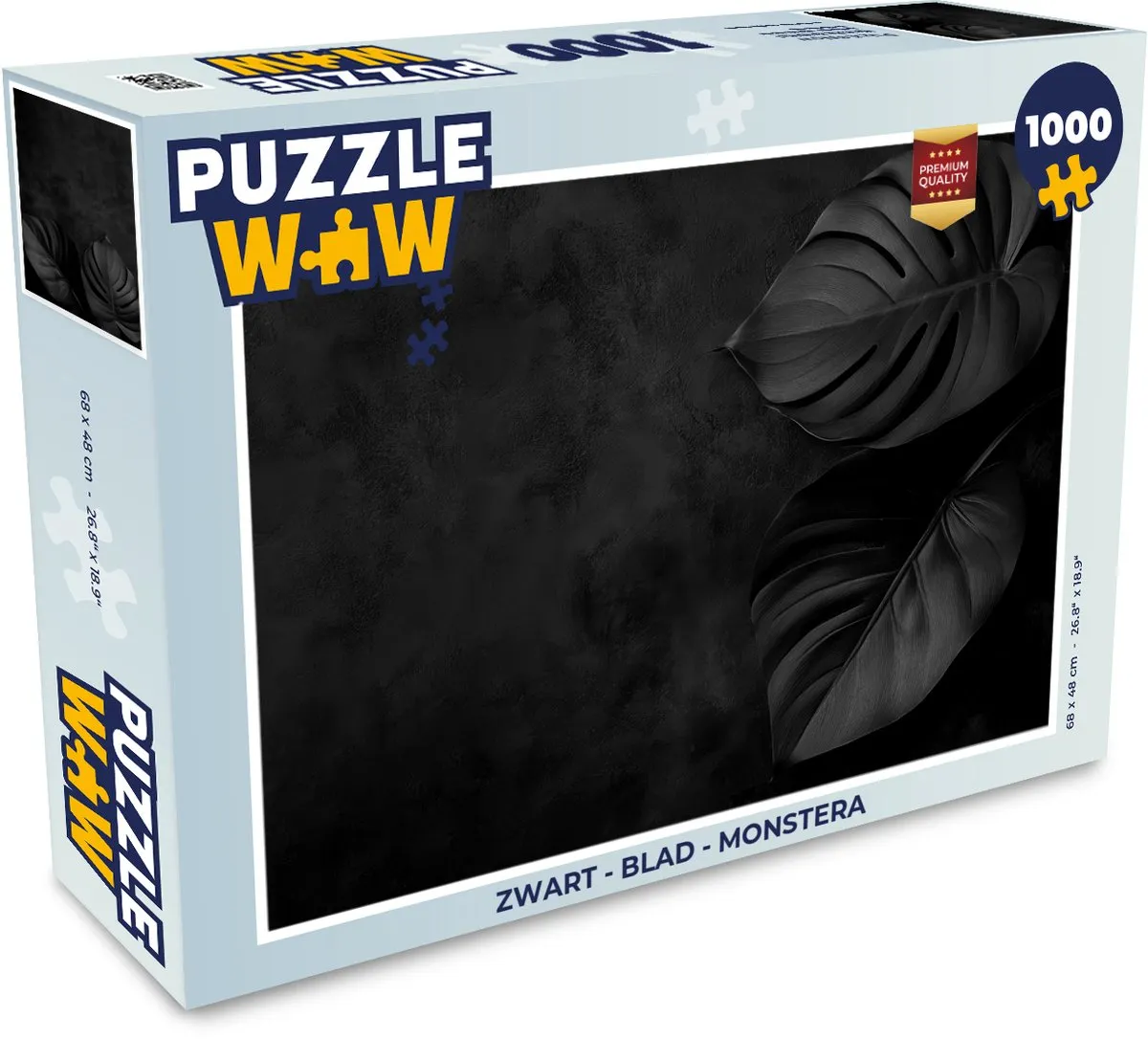PuzzleWow Monstera Legpuzzel 1000 Stuks - Zwart