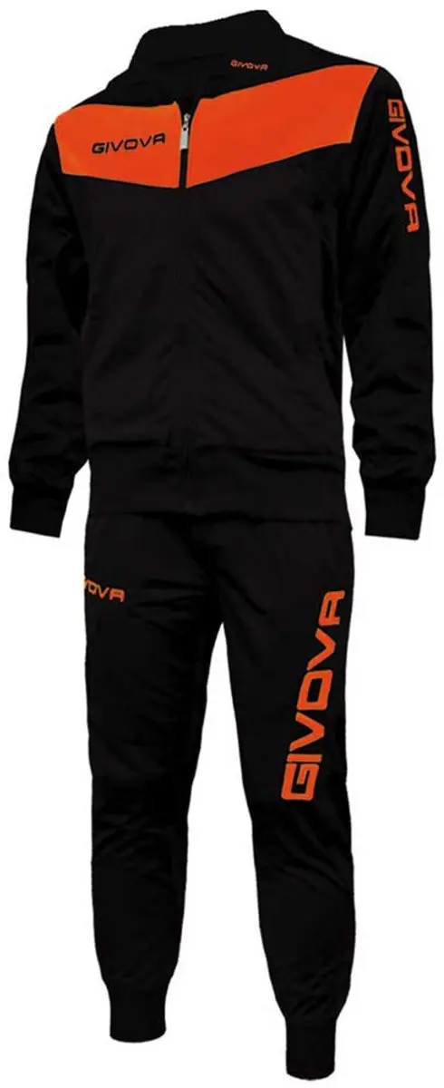 Givova Visa Fluo Trainingspak M - Zwart/Fluo Oranje