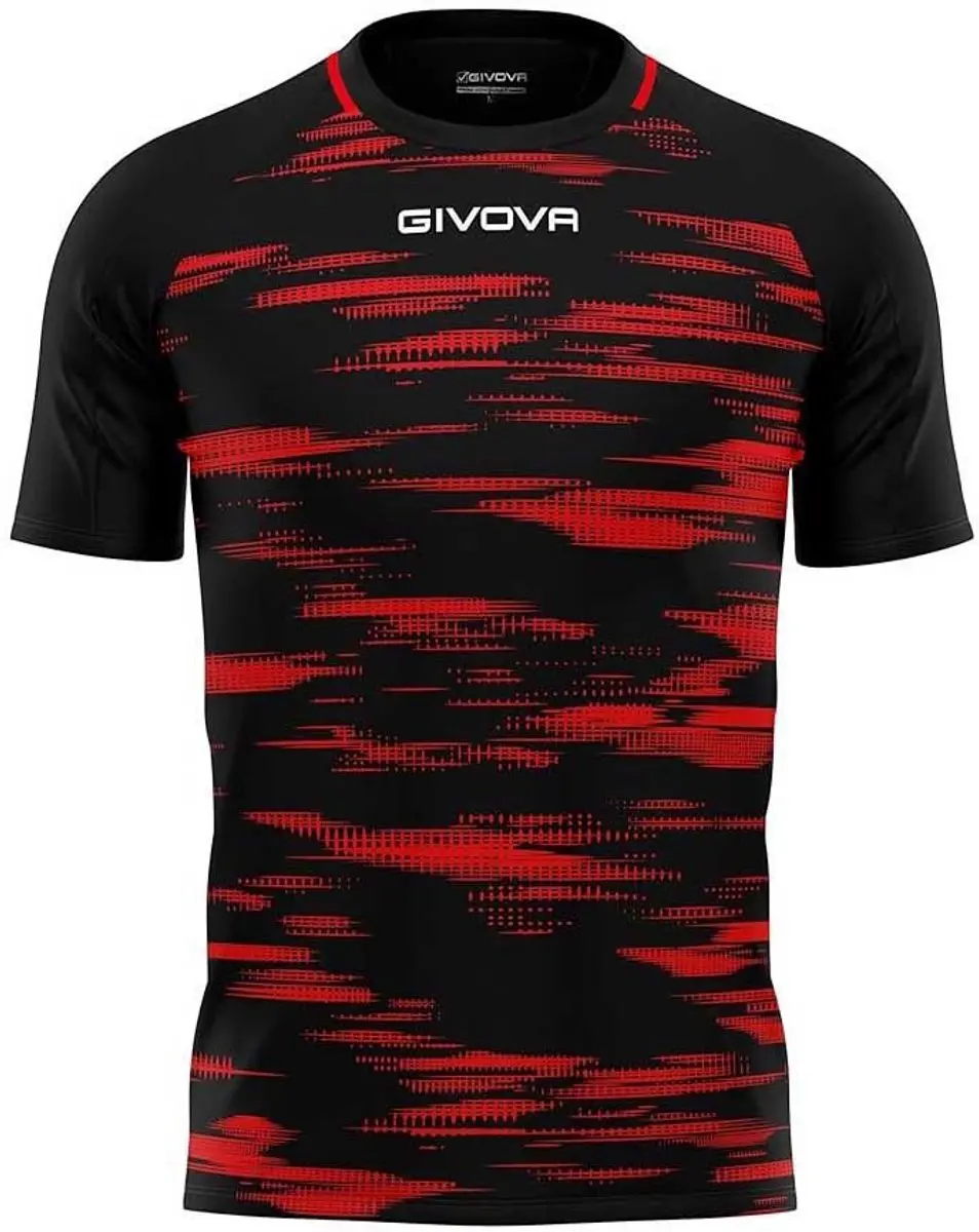 Givova Pixel T-shirt - Zwart Rood - L