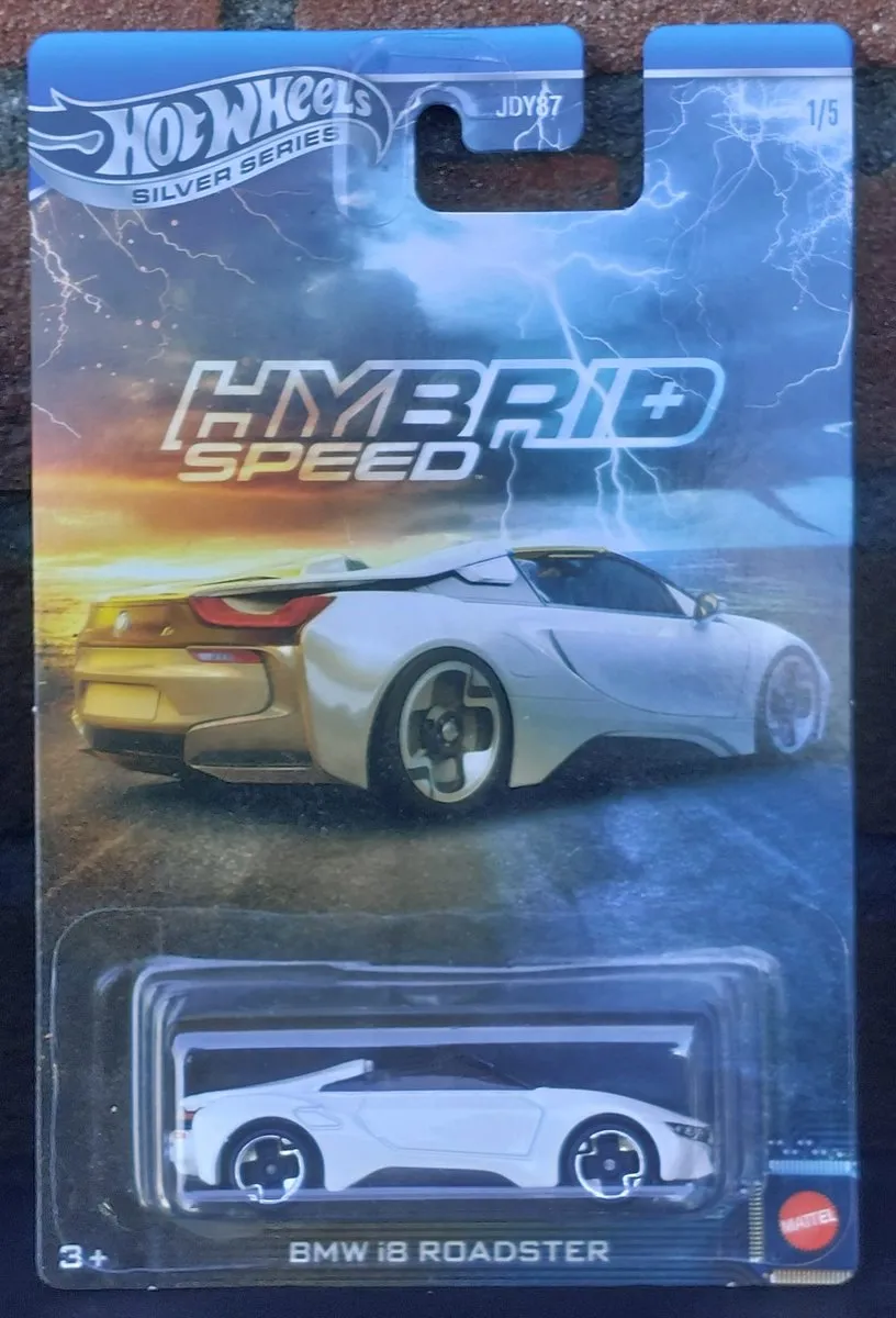 Hot Wheels Hybrid Speed JCB76 BMW i8 Roadster 1/64 - Wit - afbeelding 6 van 6