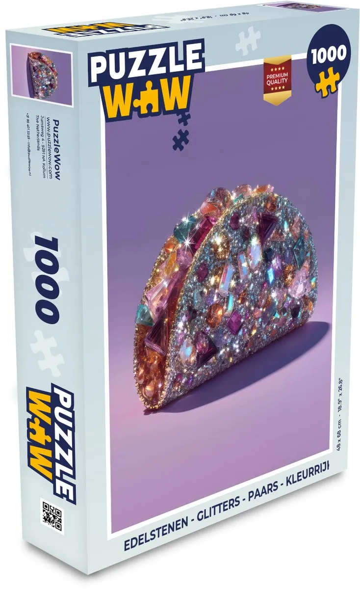 PuzzleWow Edelstenen Glitters Legpuzzel 1000 Stuks - Paars/Kleurrijk