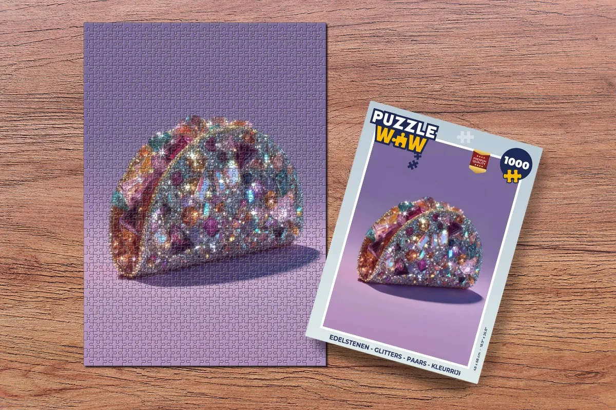 PuzzleWow Edelstenen Glitters Legpuzzel 1000 Stuks - Paars/Kleurrijk