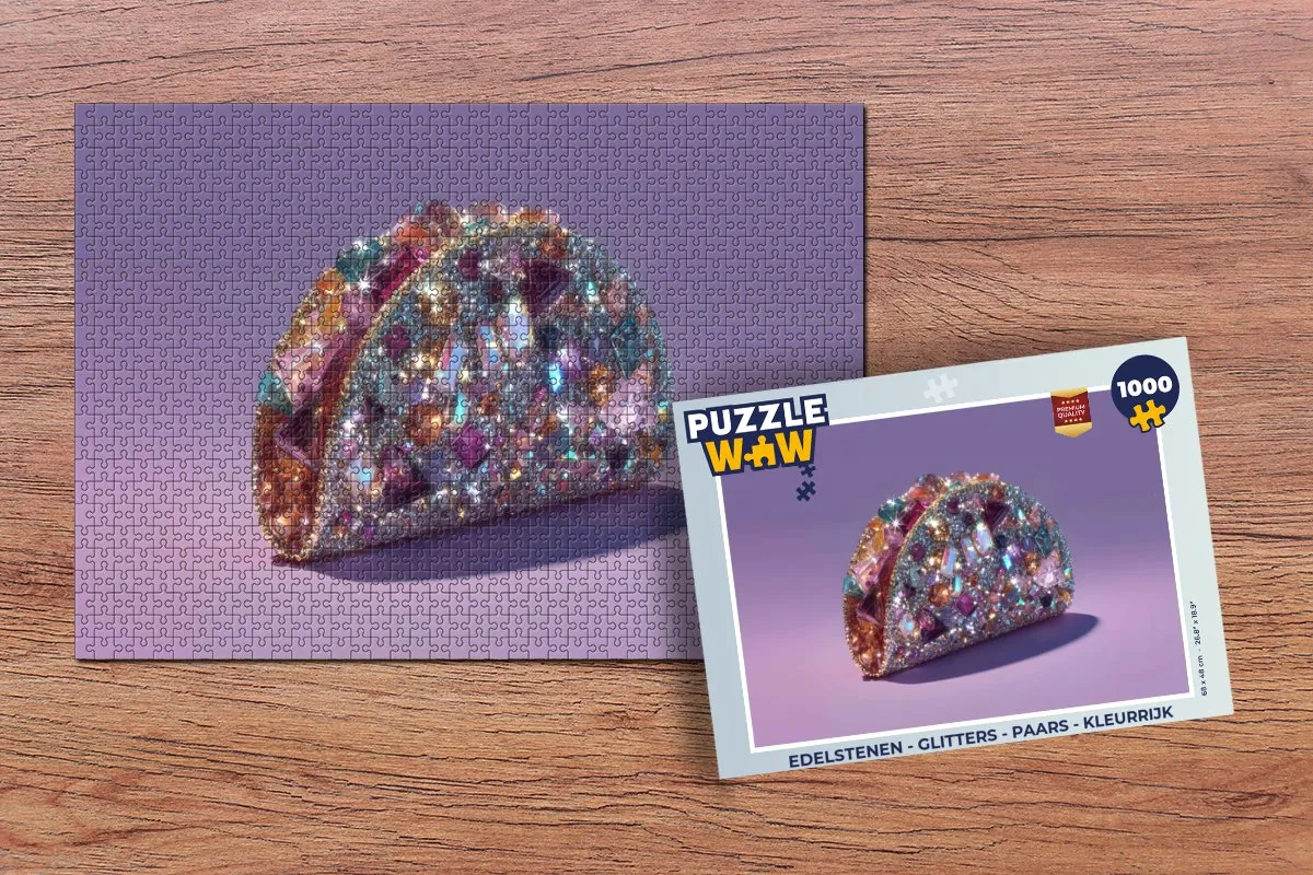 PuzzleWow Edelstenen Glitters Legpuzzel 1000 Stuks - Paars/Kleurrijk