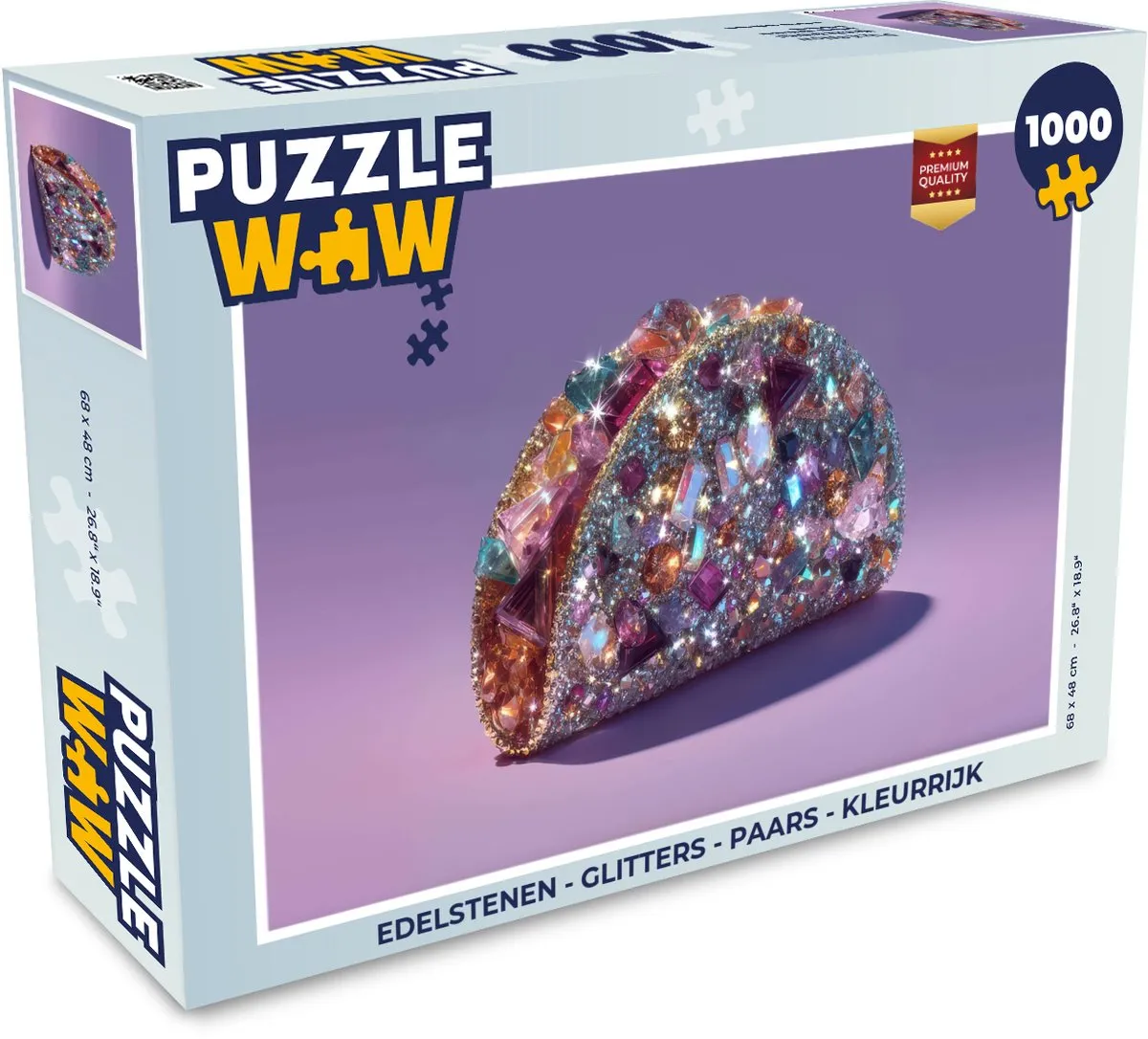 PuzzleWow Edelstenen Glitters Legpuzzel 1000 Stuks - Paars/Kleurrijk