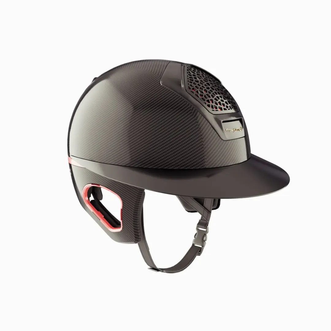 Freejump Voronoï Carbon Glanzend Ruiterhelm met Tempelbescherming