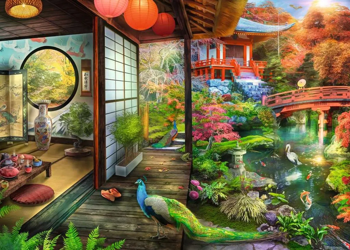 Ravensburger Puzzel Theehuis in de Japanse Tuin 1000 Stuks - 17497