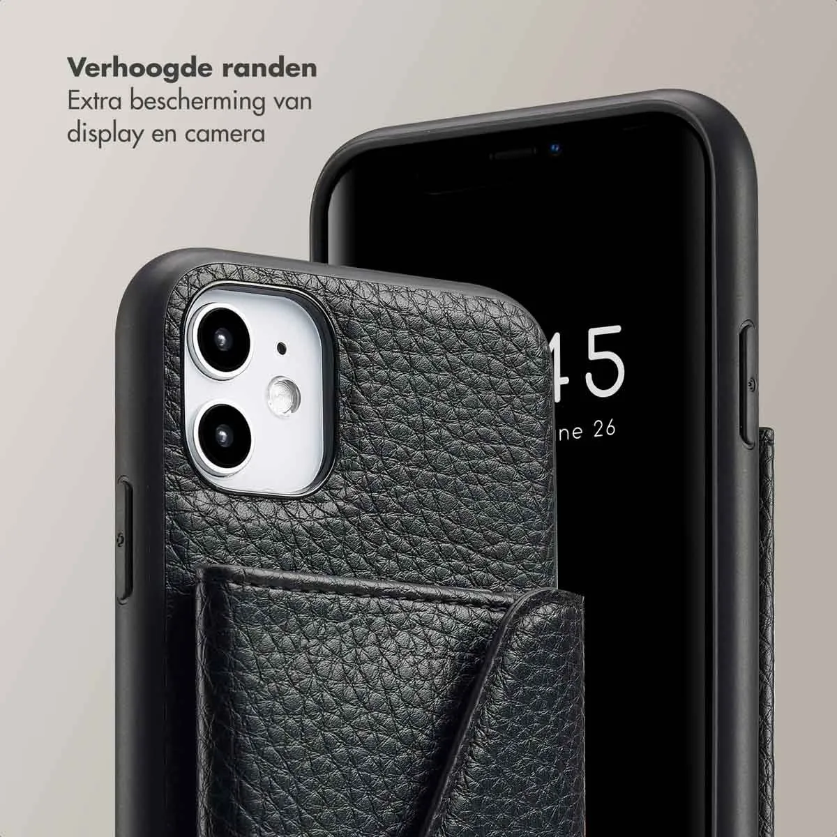 Selencia Hoesje iPhone 11 - Zwart - 3 Pasjes