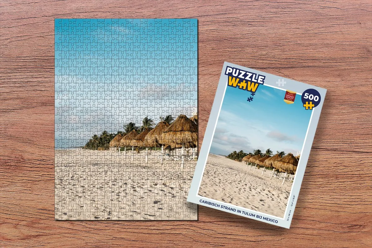 PuzzleWow Legpuzzel Caribisch Strand Tulum 500 Stuks - Multicolor