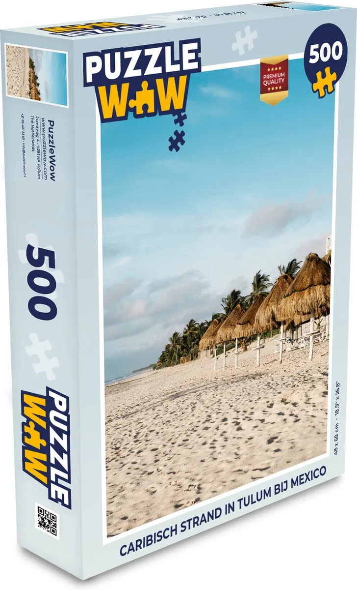 PuzzleWow Legpuzzel Caribisch Strand Tulum 500 Stuks