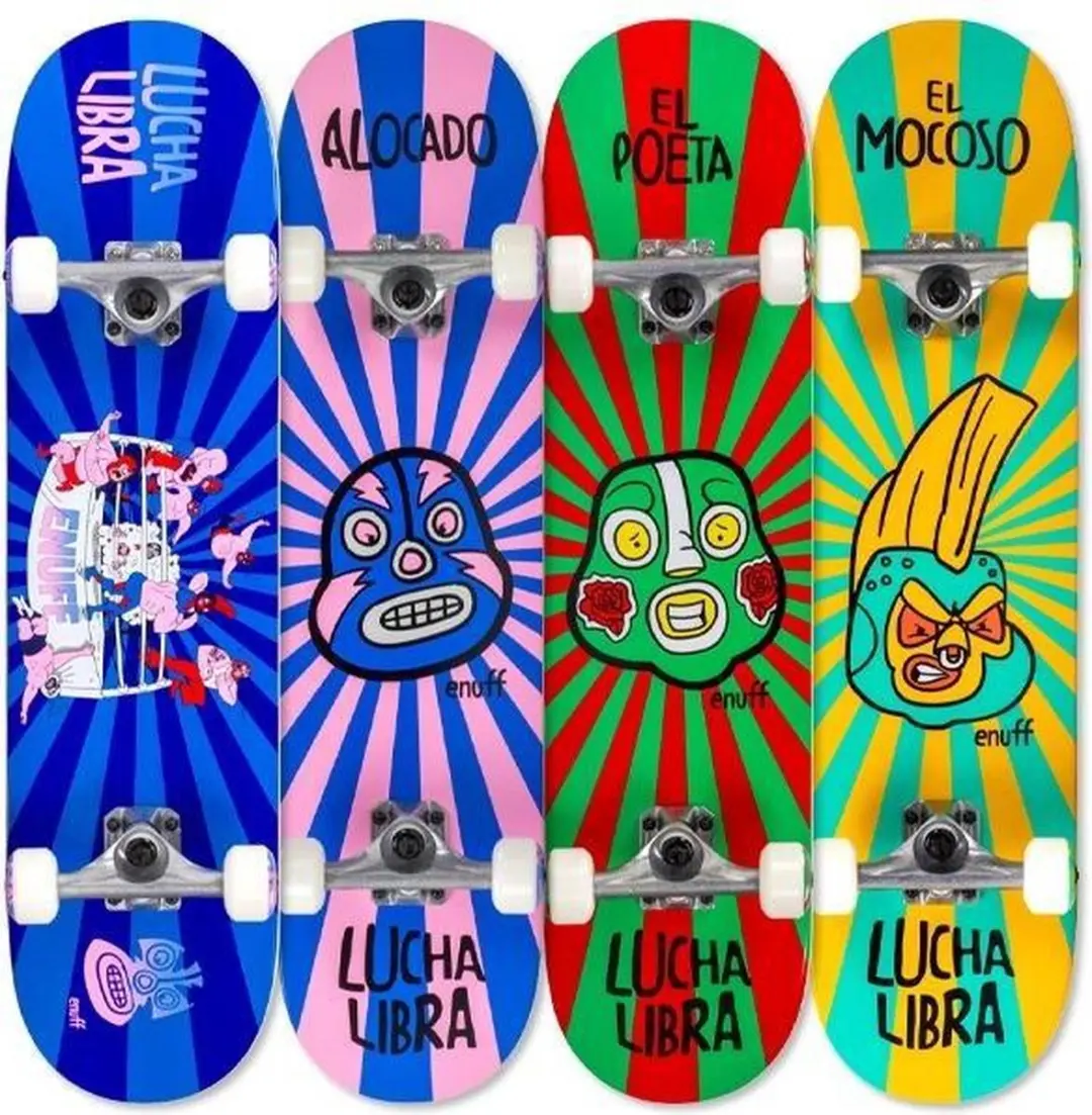 Enuff Lucha Libre Wrestling Complete Skateboard in Blauw