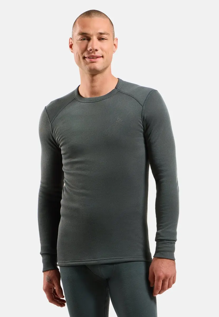 Odlo Active Warm Lange Mouw Thermoshirt 2-Pack Heren - Zwart/Army Groen - Maat M