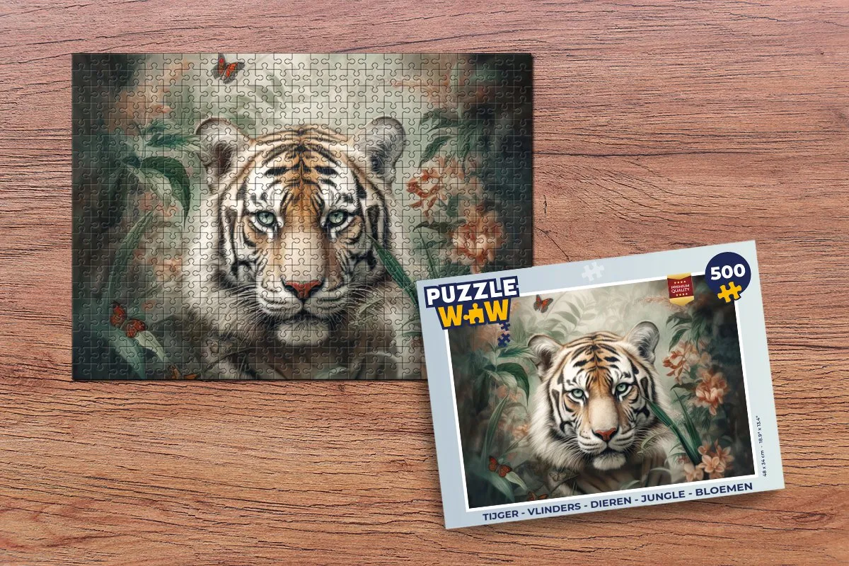 PuzzleWow Vlinders Jungle Legpuzzel 500 Stuks - Multicolor