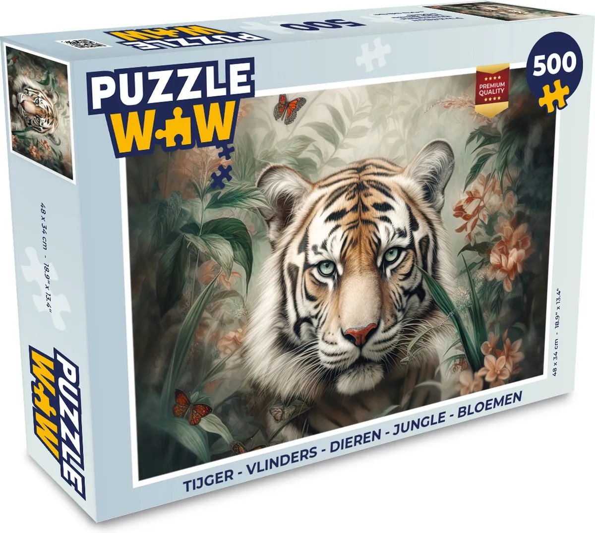 PuzzleWow Vlinders Jungle Legpuzzel 500 Stuks - Multicolor