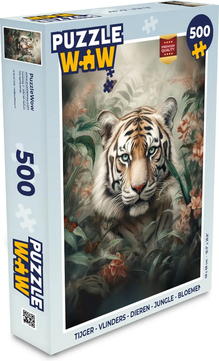PuzzleWow Vlinders Jungle Legpuzzel 500 Stuks - Multicolor