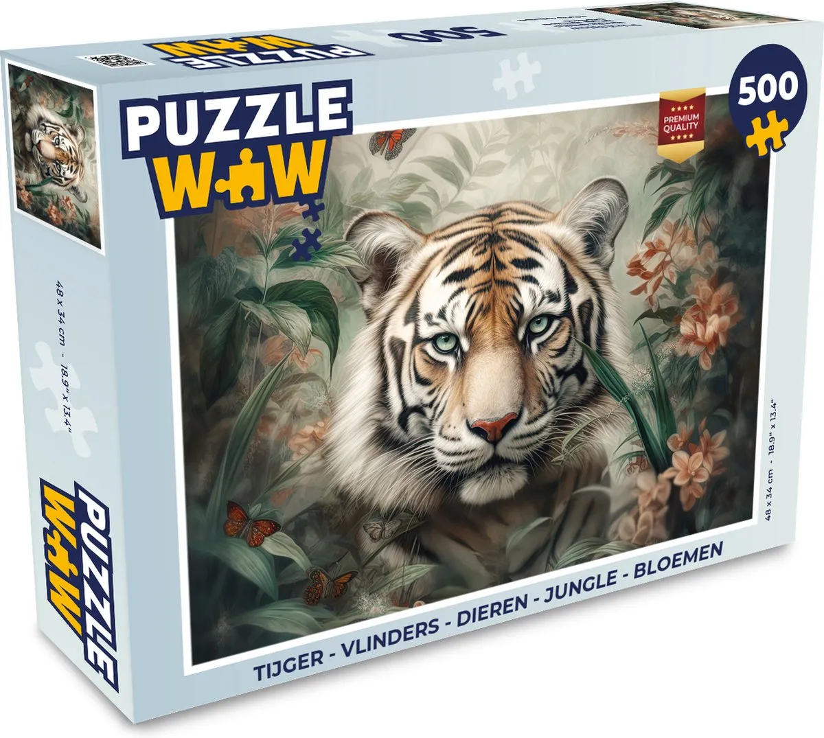 PuzzleWow Vlinders Jungle Legpuzzel 500 Stuks - Multicolor