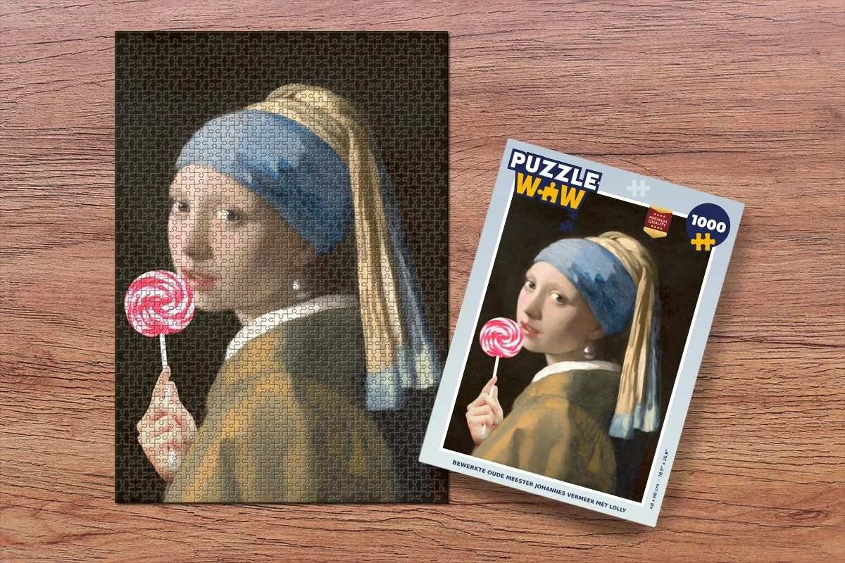 PuzzleWow Meisje met de Parel Legpuzzel 1000 Stuks - Multicolor