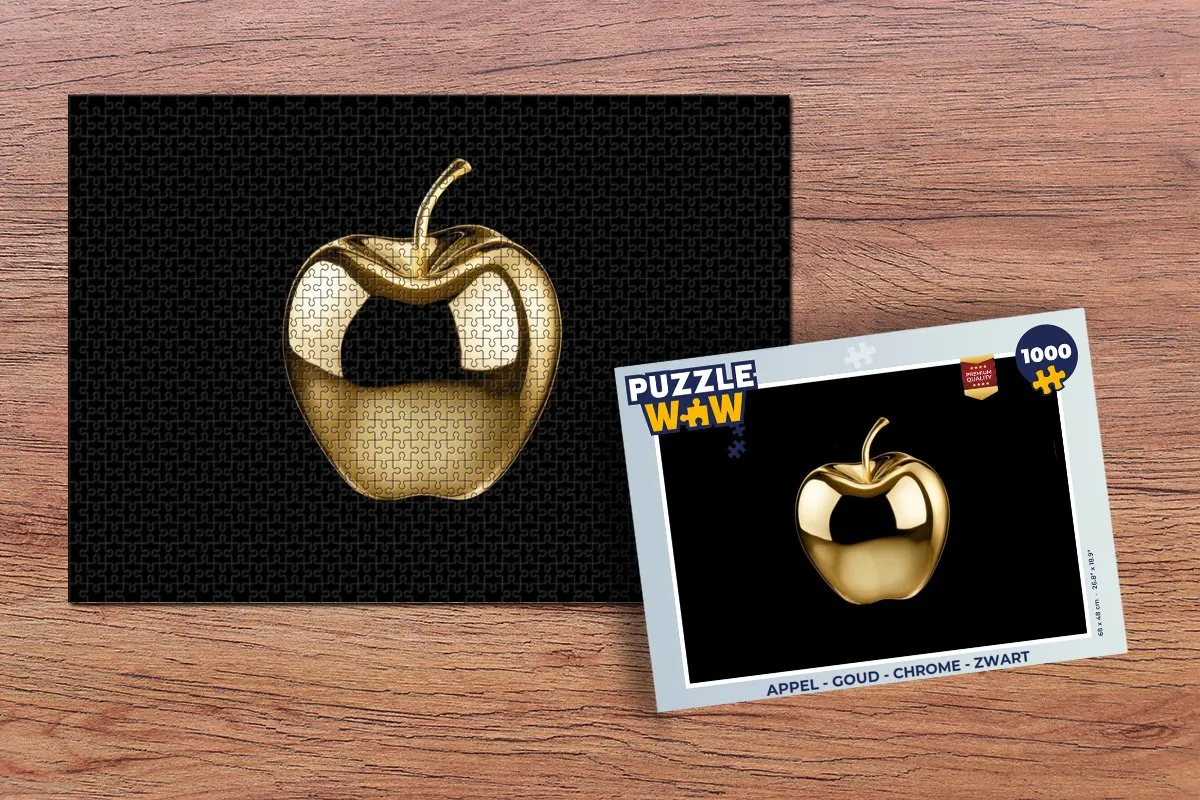 PuzzleWow Legpuzzel 1000 Stuks - Appel/Goud/Zwart