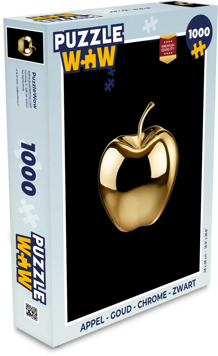 PuzzleWow Legpuzzel 1000 Stuks - Appel/Goud/Zwart