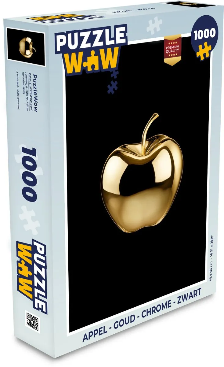PuzzleWow Legpuzzel 1000 Stuks - Appel/Goud/Zwart