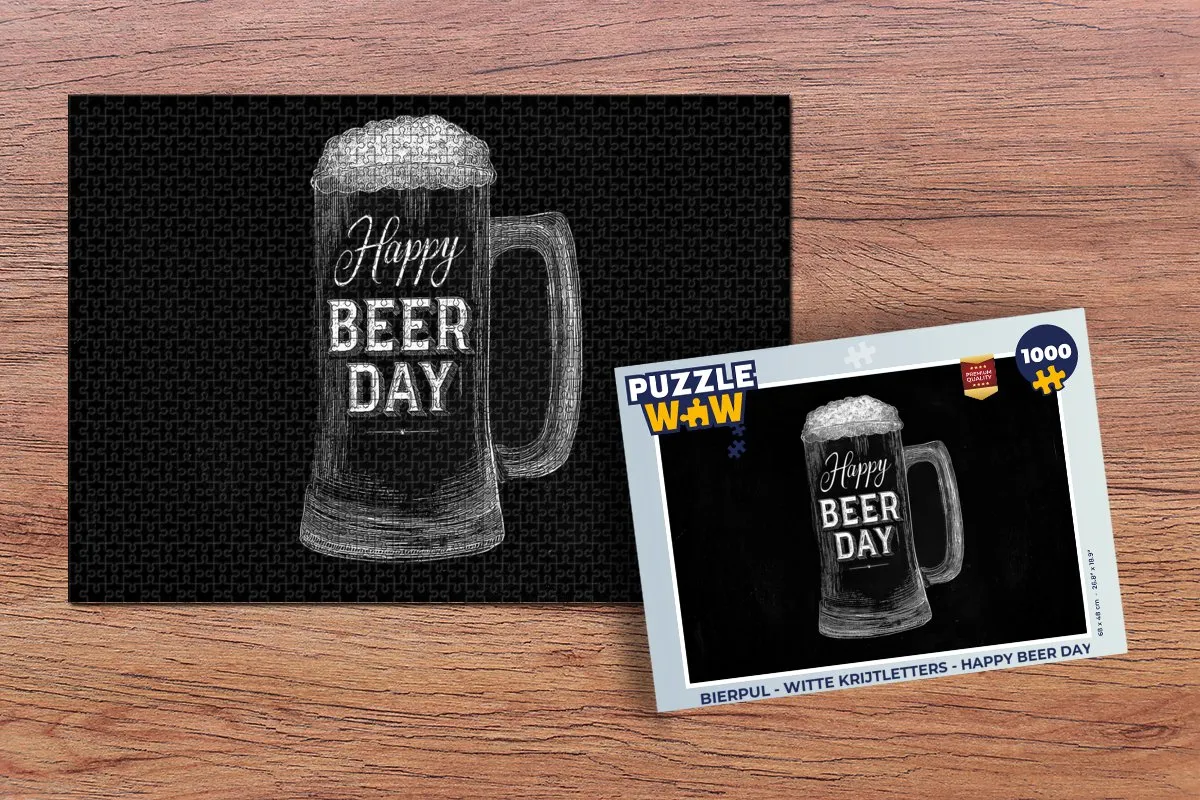 PuzzleWow Bierpul Legpuzzel 1000 Stuks - Happy Beer Day