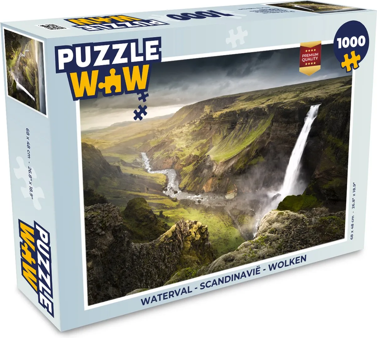 PuzzleWow Waterval Scandinavië Legpuzzel 1000 Stuks