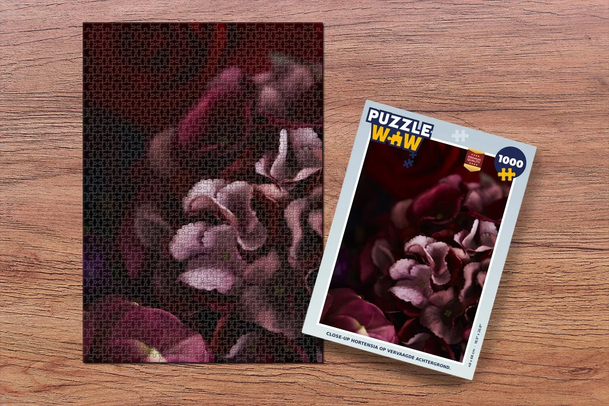 PuzzleWow Close-up Hortensia Legpuzzel 1000 Stuks - Multicolor