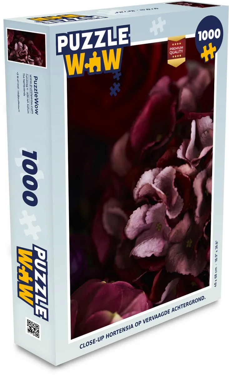 PuzzleWow Close-up Hortensia Legpuzzel 1000 Stuks