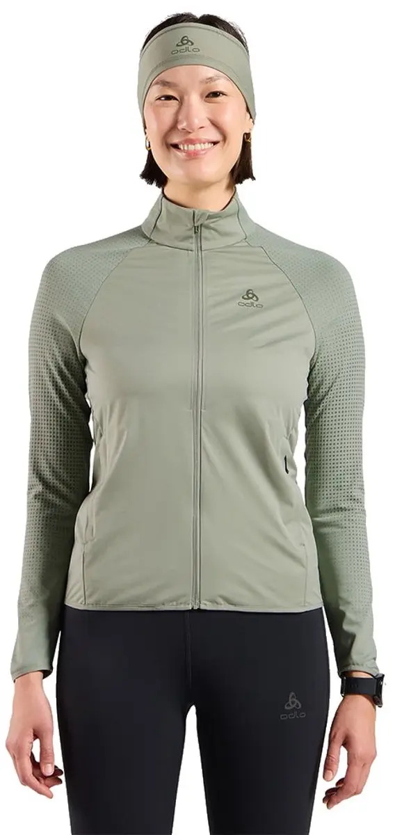 Odlo Zeroweight Warm Hybrid Jas Groen M Vrouw