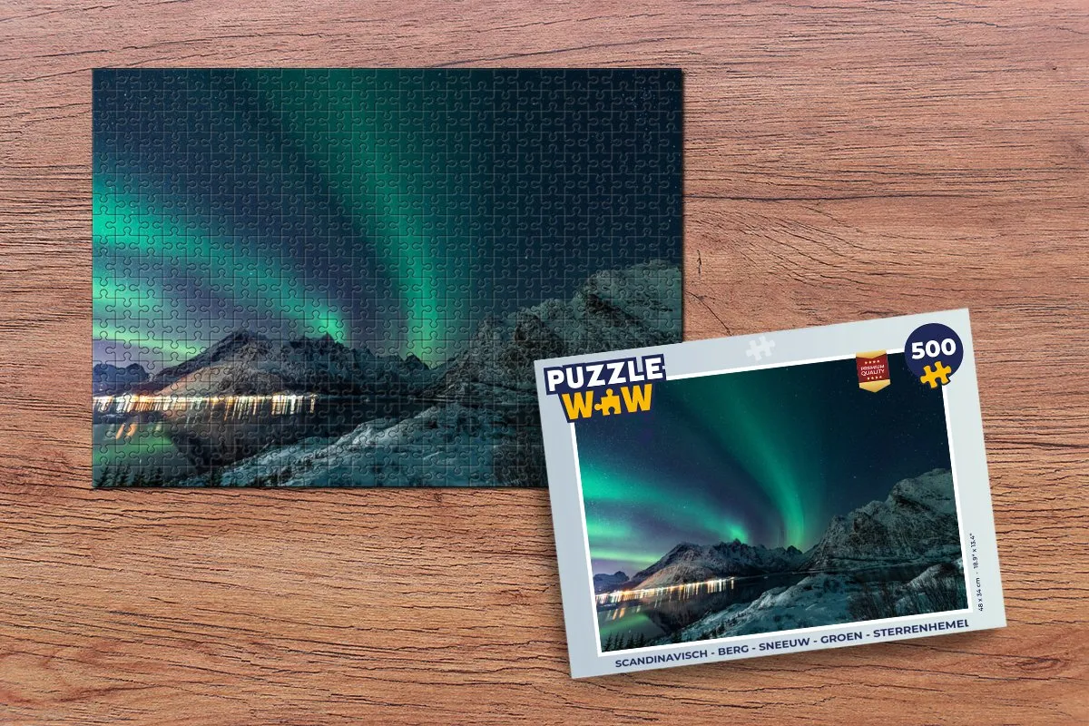 PuzzleWow Noorderlicht Legpuzzel 500 Stuks - Multicolor