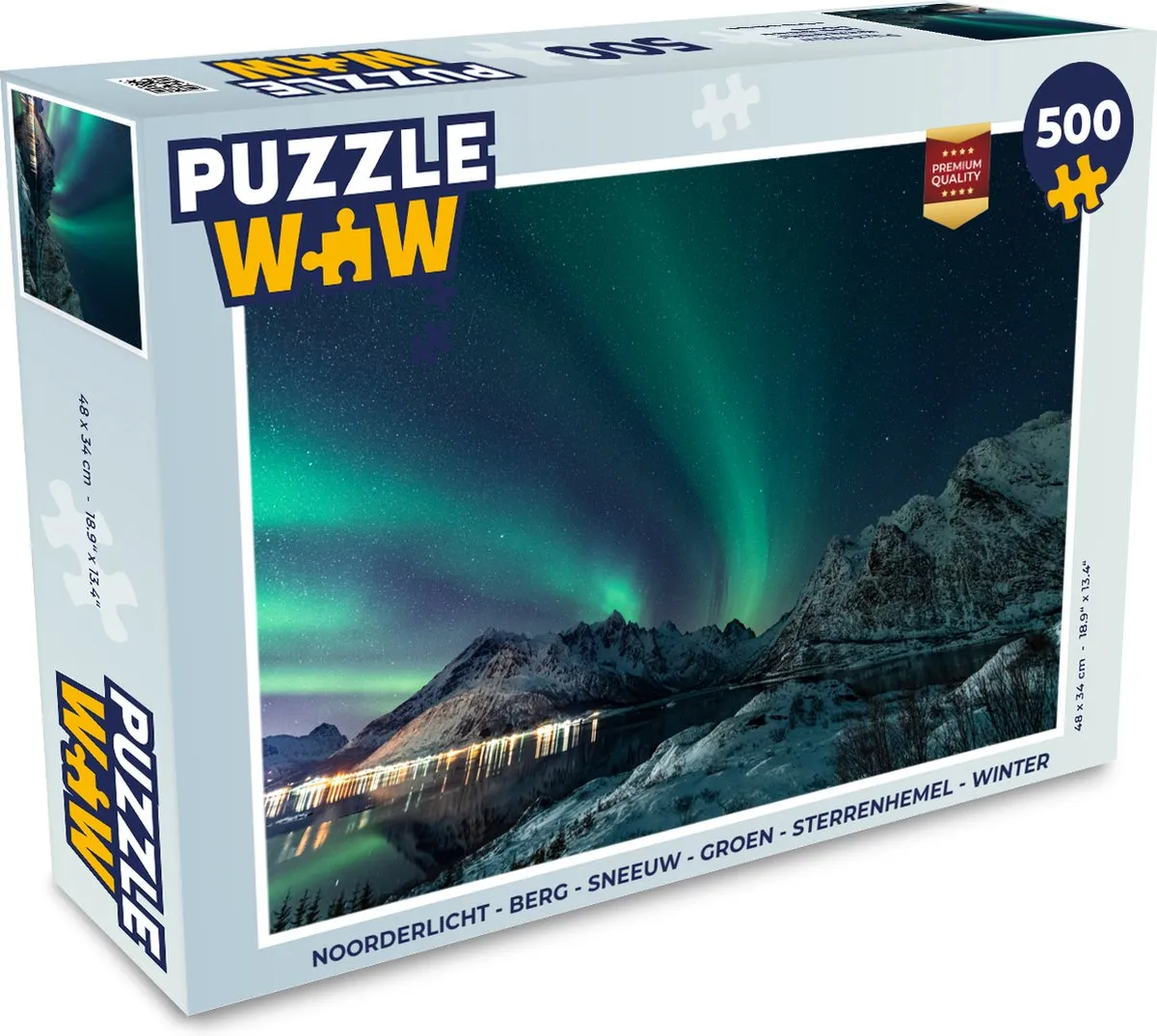 PuzzleWow Noorderlicht Legpuzzel 500 Stuks - Multicolor