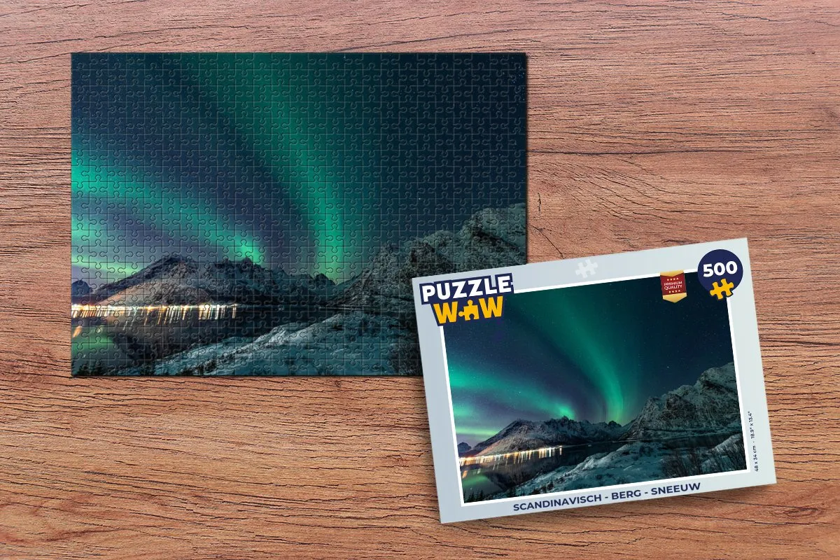 PuzzleWow Noorderlicht Legpuzzel 500 Stuks - Multicolor