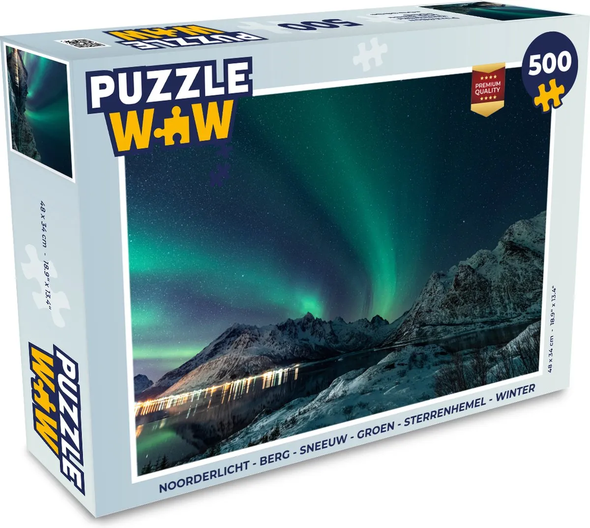 PuzzleWow Noorderlicht Legpuzzel 500 Stuks - Multicolor