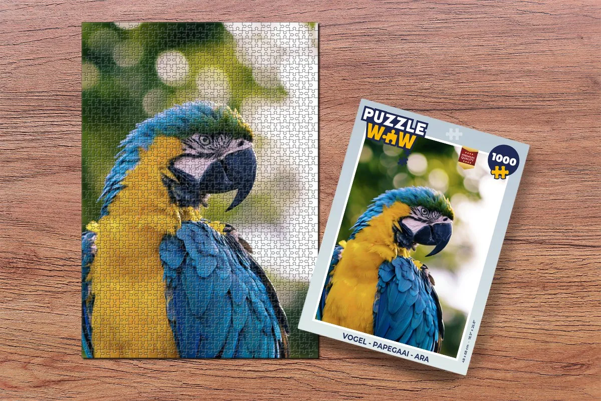 PuzzleWow Vogel Legpuzzel Ara 1000 Stuks - Multicolor