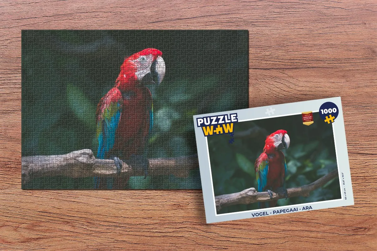 PuzzleWow Vogel Legpuzzel Ara 1000 Stuks - Multicolor