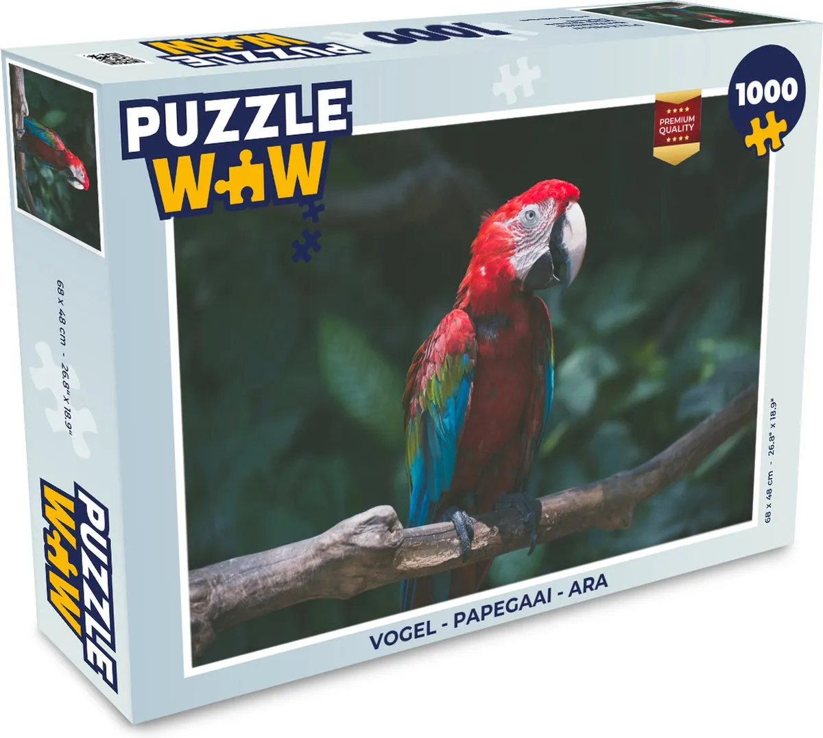 PuzzleWow Vogel Legpuzzel Ara 1000 Stuks