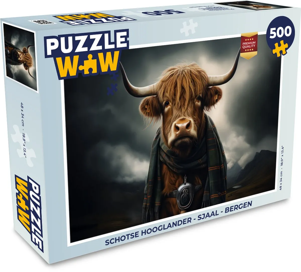 PuzzleWow Schotse Hooglander Puzzle 500 Stuks