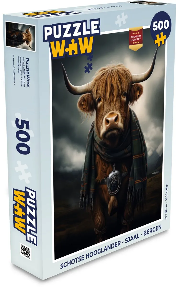 PuzzleWow Schotse Hooglander Puzzle 500 Stuks