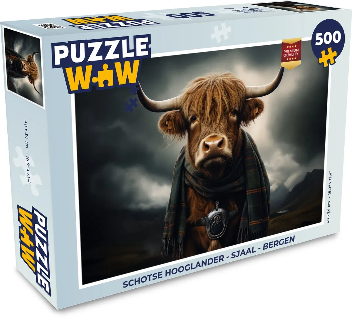 PuzzleWow Schotse Hooglander Puzzle 500 Stuks