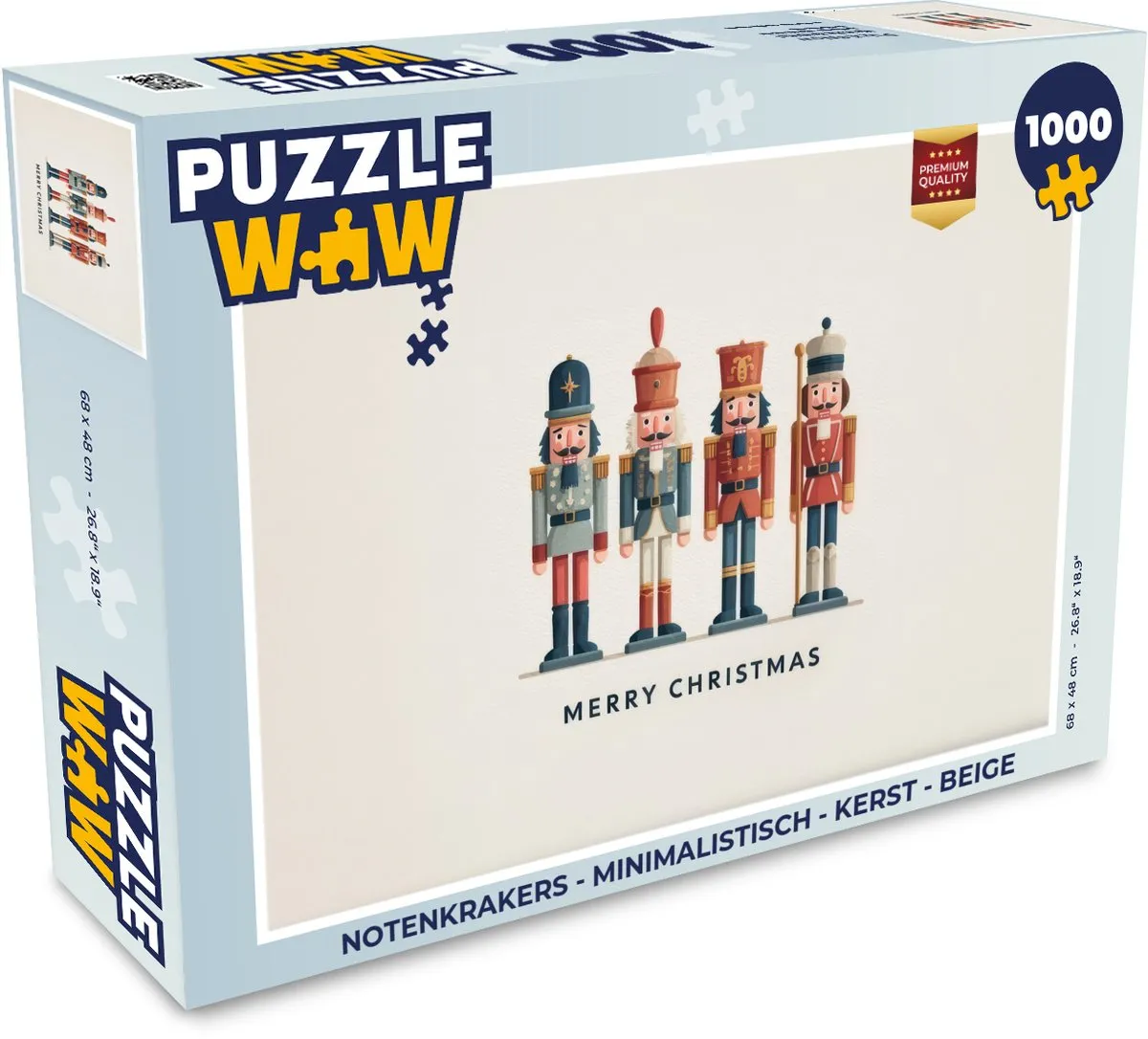 PuzzleWow Notenkrakers Minimalistisch Kerst Beige