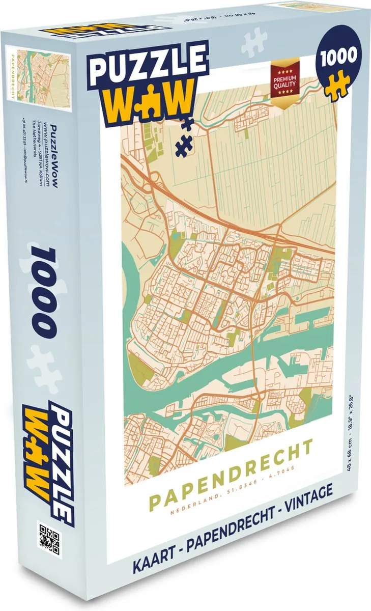PuzzleWow Legpuzzel Papendrecht Vintage 1000 Stuks