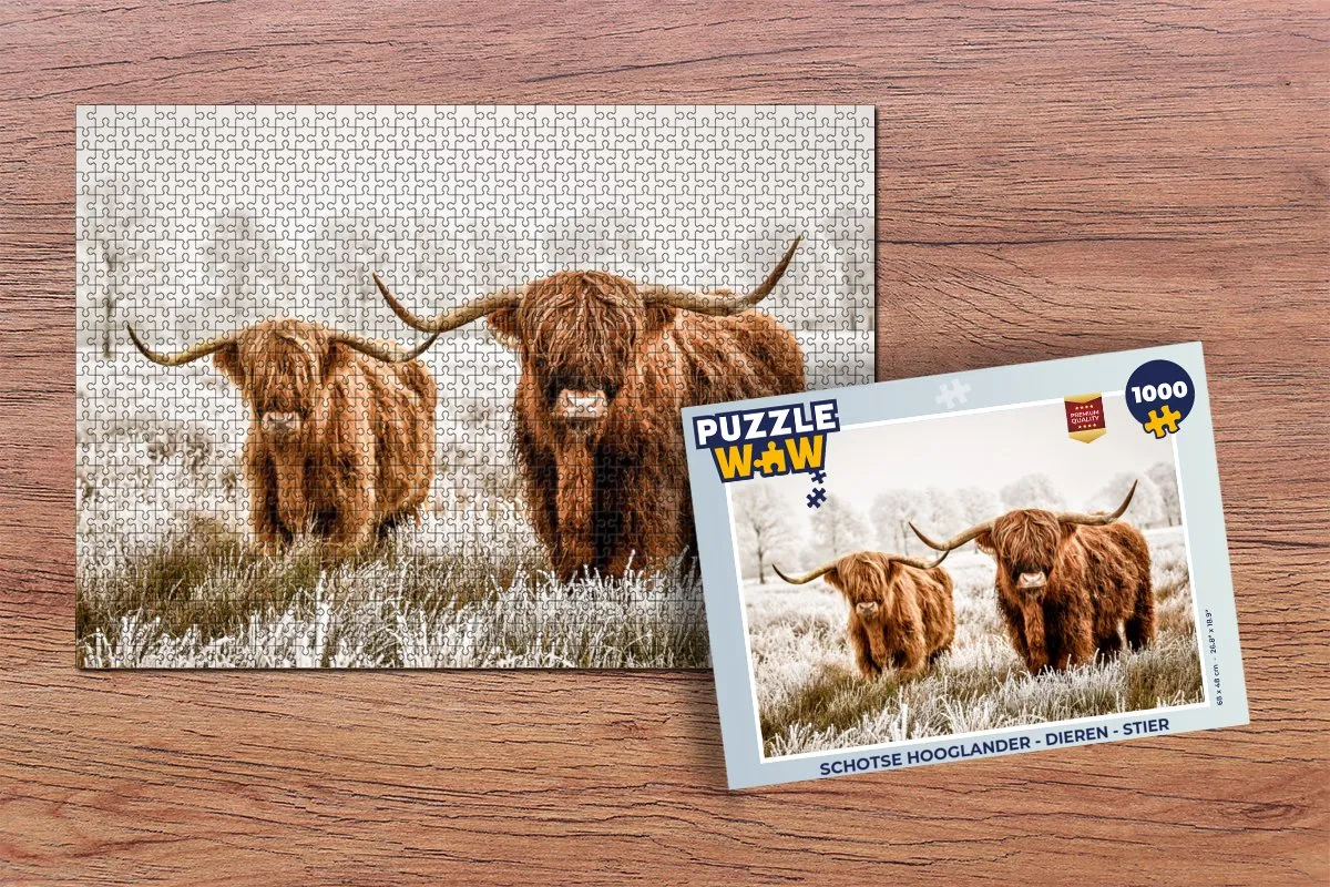 PuzzleWow Schotse Hooglander Legpuzzel 1000 Stuks - Multicolor