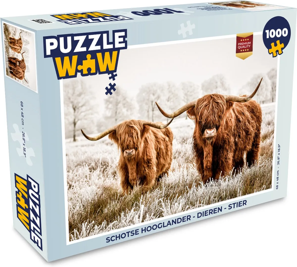 PuzzleWow Schotse Hooglander Legpuzzel 1000 Stuks - Multicolor